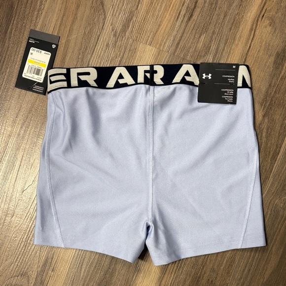 UNDER ARMUOR Women's Light Blue Athletic Shorts - Picture 3 of 4